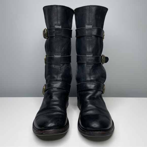 FIORENTINI + BAKER Black Eternity Boots 3 Buckle Artisan Leather Size EU 37 US 7 - Picture 7 of 16